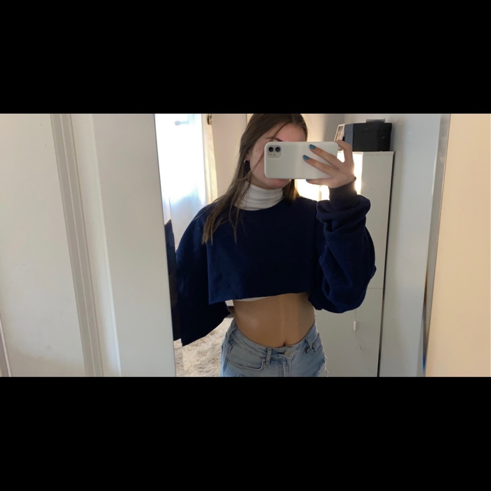 Blue Cropped Long Sleeve
